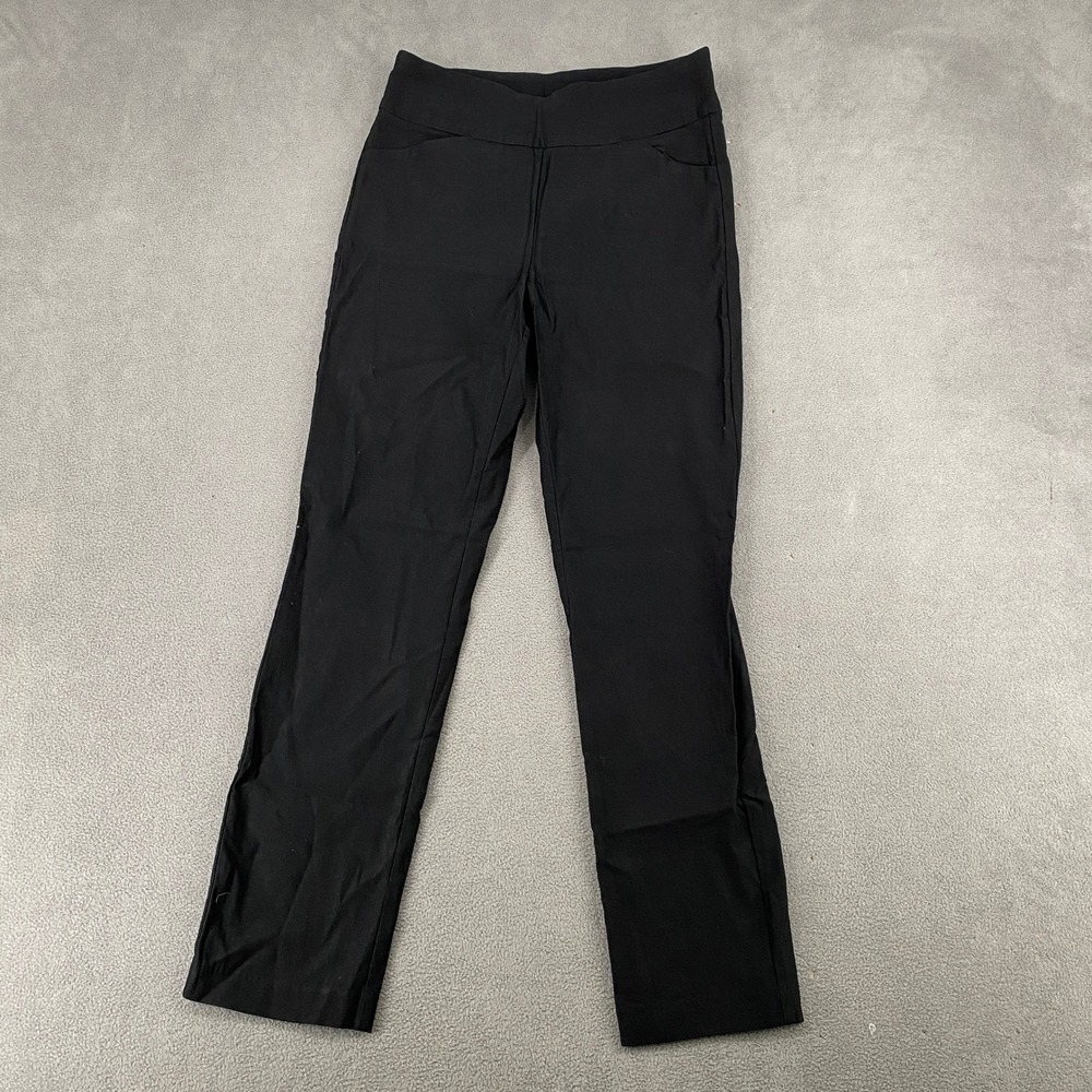 Tribal Womens Black Pull On Straight Leg Stretch Pants 8517T-2485 4